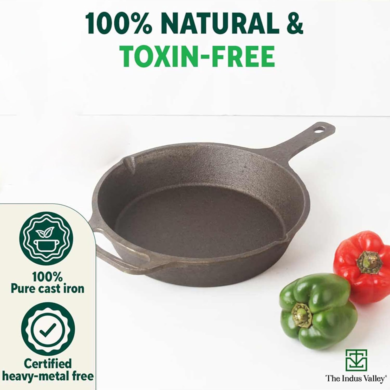 Super Smooth Black Cast Iron Fry Pan Or Skillet With Long Handle - Medium 25.4cm, 10 Inch, 1.9 Liters, 2.8 Kg | Induction Friendly, Nonstick Pre-Seasoned, 100% Pure & Toxin Free, No Chemical Coating Super Smooth Black Cast Iron Fry Pan Or Skillet With Long Handle - Medium 25.4cm, 10 Inch, 1.9 Liters, 2.8 Kg | Induction Friendly, Nonstick Pre-Seasoned, 100% Pure & Toxin Free, No Chemical Coating