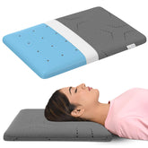 Cool Gel Memory Foam Pillow, Bed Pillow, Ultra-Thin Size - 2.5 Inch, High | With Grey Color Removable Washable Pillow Cover | Portable, Cooling, Adjustable, For Side Sleeper - Pack Of 1