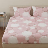 1 King Bedsheet With 2 Pillow Covers - 108 X 108 Inches, Pastel Peach | Beautiful Print & Luxury Look Bedsheet | Cotton Bedsheet Is Naturally Comfortable