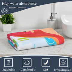 Fresh From Loom 100% Cotton Fur Bath Towel For Kids 300 Gsm | Cartoon Printed Boys & Girls Towels (Aqua Green)