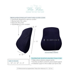 Memory Foam Pillow, Neck Rest & Lumber Back Support, Travel Pillow, Black | Travel Pillow For Sleeping, Portable, Hypoallergenic, Eco Friendly | Alleviates Lower Back Pain Pillow, Combo Set