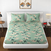 Premium Heavy Cotton Double Bedsheets With 2 King Size Pillow Covers | 72 X 78 Inches, Pista Green - Double Bed With All Around Elastic | 350 Thread Count
