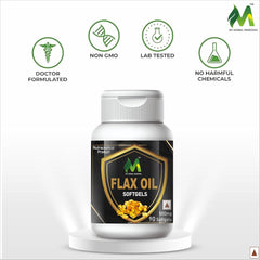 My Herbal Remedies Flax Seed Softgels, Omega - 3 Supplement With Epa & Dha 500mg, Omega-3 Fatty Acids, Fibre & Lignans | 90 Softgels 150gm 0.3lbs