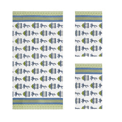 Mafatlal Madhuban Premium Waffle Cotton 1 Bath & 2 Hand Towel 700 Gsm | Hand Printed Quick Dry, Soft & Absorbent Towel (Faience) - 3 Pcs