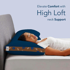 Soft Microfiber High Loft Pillow, Neck Support, Sleep Well In 43 X 69 Cm | Printed Gusset Of Extra 5 Cm Height For Soft Comfortable Sleep, Blue Dream | Bed Pillow, Supportive - Set Of 2