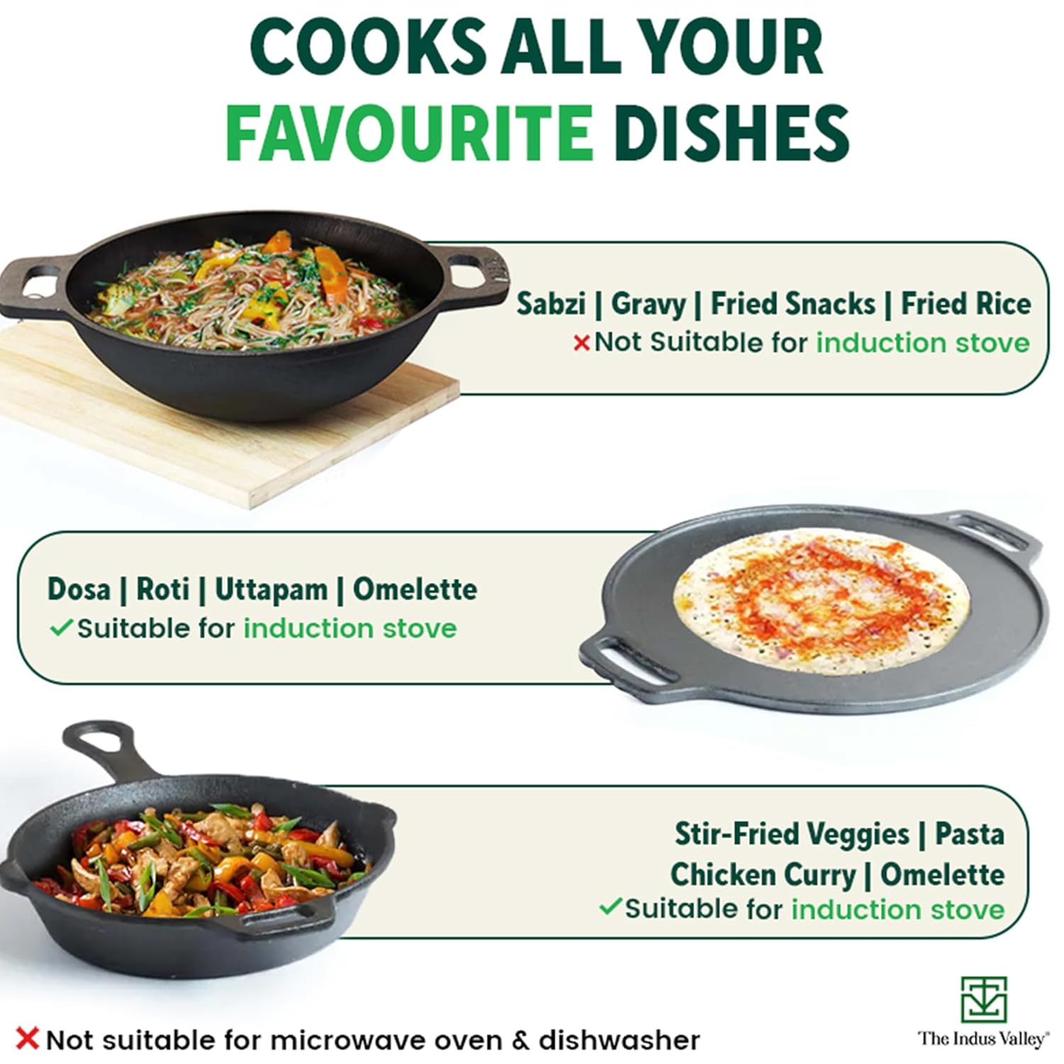 Pre-Seasoned Black Cast Iron Cookware Set+ Free Tadka Pan - Tawa 30.5cm + Kadai 25.4cm, 2.3 Liters + Fry Pan 23 Cm, 1.4 Liters | Kitchen Cooking Combo Pots & Pans Set Of 4 Pcs - Naturally Nonstick Pre-Seasoned Black Cast Iron Cookware Set+ Free Tadka Pan - Tawa 30.5cm + Kadai 25.4cm, 2.3 Liters + Fry Pan 23 Cm, 1.4 Liters | Kitchen Cooking Combo Pots & Pans Set Of 4 Pcs - Naturally Nonstick