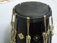Hand Made Indian Musical Instrument Dholak Drum With Bag - Black & Golden | Perfectly Symmetric Round Dholak Nickel Plated Bolts & Nuts - Dholak For Festival, Wedding, Satsang | Very Easy To Tune