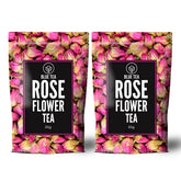 Blue Tea Rose Flower Herbal Tea - Pack Of 2 X 50gm, 1.7 Ounce Each, 100 Cups | Flower Based, Caffeine Free, Non-GMO - Beautiful Hair & Skin, Rich Vitamin-C | Zipper Packaging