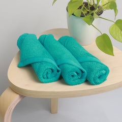 Heelium Bamboo Face Towel 600 Gsm | Ultra Absorbent & Odour-Free 3x Softer Than Cotton Towels | Pack Of 3 (Teal)