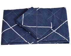 Polycotton Elastic Fitted Bedsheet For Single Bed With 1 Pillow Cover - 36 X 78 Inches, Blue | Super Soft Brushed Durable Fabric