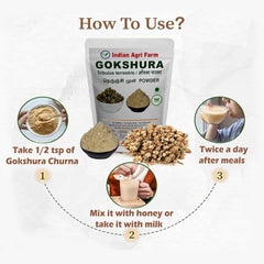 Indian Agri Farm Gokshura Powder Nerunji Mull Gokhru Chota Cinnapalleru Powder, No Added Preservatives, No Aritifical Color | 100gm 0.2lbs