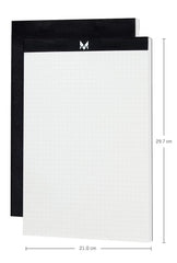 A4 Office Note Pad, Memo Book, 50 Sheets/100 Pages - Tear Off Squared/Squared Pages, Pack Of 2