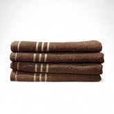 100% Cotton Hand Towel 800 Gsm | Ultra Absorbent & Anti-Bacterial Super Soft Gym & Workout Towels (Brown) - 4 Piece