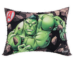 Marvel Hulk Print Kid's Pillow, Polyester Super Soft Kids Pillow, Green - 12 X 18 Inch | Soft Kids Pillow For Sleeping & Travel, Suitable For All Sleepers, Comfortable - Pack Of 2