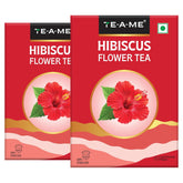 TE-A-ME Hibiscus Flower Tea - Pack Of 2 X 50gm, 1.7 Ounce Each | Hibiscus Flower Tea Boosts Immune System - Caffeine Free, Biodegradable