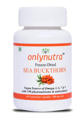 Onlynutra Freeze Dried Sea Buckthorn , Anti Ageing Supports Immunity & Hair Growth | 60 Veg Capsules , 100gm 0.2lbs