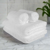 Heelium Bamboo Towel 2 Bath & 2 Hand Towel 1400 Gsm | Soft, High Absorbency & Antibacterial Towels (White) - Pack Of 4
