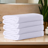 Kuber Industries Cotton Bath Towels 200 Gsm | Super Soft Swimming & Bathing Towel Travel Cotton Towel & Gamcha - White (Pack Of 4)