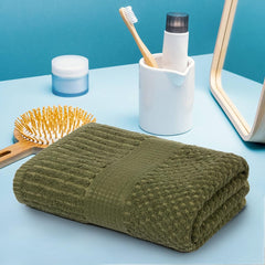 Mush Hearth & Haven Bamboo Large Size Bath Towels 450 Gsm | Bamboo Bath Towel Soft, Highly Absorbent & Quick Dry (Moss Green)