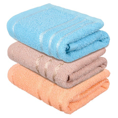 Kuber Industries Face Towel 200 Gsm | Cotton Towels Facewash For Daily Use & Workout Hand Towel | Lining Design | Pack Of 3 (Multi)