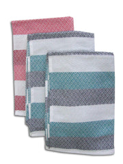 Athom Trendz Living Cotton Bath Towel 600 Gsm | Lightweight, Soft & Absorbent, Quick-Drying, Skin-Friendly, Luxury Quality, Durable Towel - Pack Of 3 (Multi27)