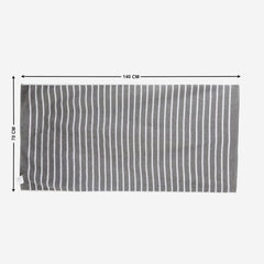 Home Centre Refresh Essence Cotton Striped Bath Towel 450 Gsm (Grey)