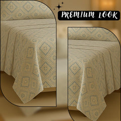 Microfiber Bedding Set For King Size 1 Fitted Bedsheet With 1 Flat Top Sheet + 2 Pillow Covers | 78x72 Inches, Off White & Grey | Perfect Combination For A Stylish Bedsheet