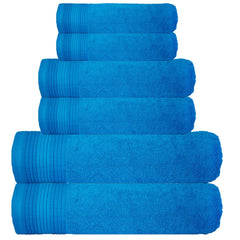 Casa Copenhagen Denmark Design 2 Bath + 2 Hand & 2 Washcloths Towels 1800 Gsm | He & She Super Soft Collection 100% Cotton 6 Piece Towel Set - Hawaine Ocean