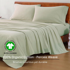 Includes 1 Flat Super King Bedsheet With 2 Pillow Covers - 108 X 108 Inches, Sage Green | Soft - Breathable & Comfortable, Machine Washable | Natural Softness & Breathability