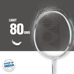 Yonex Badminton Racquet ASTROX ATTACK 9, G4 4U 80gms - 32lbs, Grip Size - 4 1/2 Inches, Material - Graphite, Colour - Pearl White