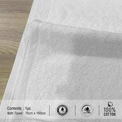 The Veloure Hotel White Bath Towel 700 Gsm | Pure Cotton Super Soft Anti Microbial Towel (Set Of 1)