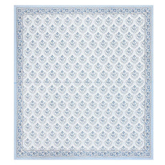 100% Cotton King Size Bedsheet For Double Bed With 2 Pillow Cover - 108 X 108 Inches, Blue & White | Extra Soft & Wrinkle Free | Perfect Gifting Wedding, Housewarming Or Festival