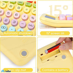 FunBlast Calculator 12 Digit Extra Large 5-inch LCD Display, Big Buttons Easy To Press Use As Office, School & Home Calculators Desktop, 15° Tilt Screen For Kids Calculator (Yellow)