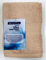 Bombay Dyeing Ultrx Zero Twist Plain Cotton Hand Towel 400 Gsm (Flax)- 2 Piece
