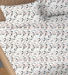 Double Bedsheet For Queen Size With 2 Matching Pillow Cover - 90 X 100 Inches, White & Black | Breathable & Durable, Soft Touch & Perfect For All Seasons