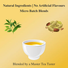 San-Cha Tea Boutique Cardamom Masala Chai - 50gm, 1.7 Ounce, 25 Pyramid Tea Bags | Real Cardamom Blend Tea - Premium Assam Tea Blend | Finest Elaichi Masala Chai - Medium Caffeine