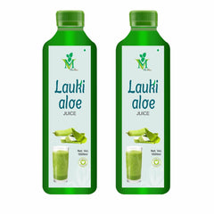 Mint Veda Lauki Aloe Vera Juice Rejuvenates Skin & Hair, Natural Juice For Skin Care, No Added Sugar | 1000ml 2.2lbs Each Pack Of 2
