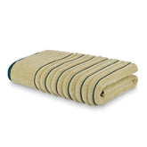 Spaces 100% Cotton Bath Towel 575 Gsm | Ribbed Texture High Absorbency High Loft Cotton Bath Towels (Light Brown)