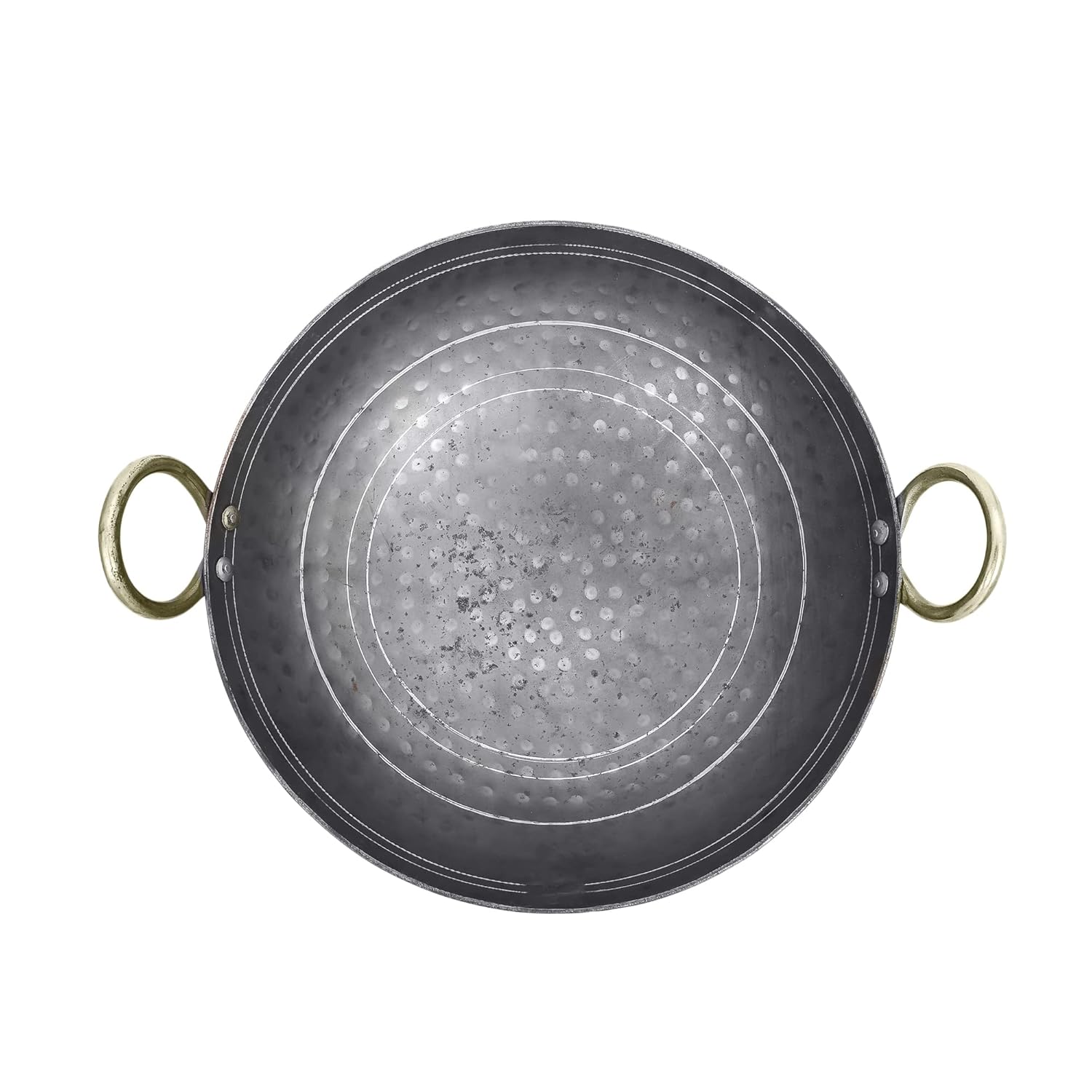 Iron Hammered Kadai 7 Liters | Deep Frying Kadai Handmade Useful For Frying & Cooking - Free Stainless Steel Scrubber Iron Hammered Kadai 7 Liters | Deep Frying Kadai Handmade Useful For Frying & Cooking - Free Stainless Steel Scrubber