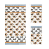 Mafatlal Madhuban Premium Waffle Cotton 1 Bath & 2 Hand Towel 700 Gsm | Hand Printed Floral Quick Dry, Soft & Absorbent Towel (Caribou) - 3 Pcs