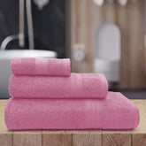 Sassoon Anatolia Bath + Hand & Face Towel 900 Gsm (Pink) - Pack Of 3
