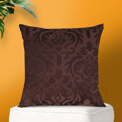 Microfiber Square Pillow Cushion For Sofa & Bed, Coffee - 16 X 16 Inch | Soft, Fluffy For Comfort & Back Support | Breathable, Washable | Premium Velvet Outer Cover With Zip - Set Of 1