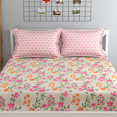 Bedsheet For Queen Size Bed With 2 Pillow Covers - 90 X 100 Inches, Multicolor | Soft, Breathable, Wrinkle Free & Fade Resistant