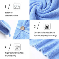 Hwashin Microfiber Hair Towel Wrap 260 Gsm | For Women, Anti Frizz Absorbent Bath Shower Hair Turbans, Quick Dry Soft Hair Hat For Drying Curly (Multicolor)- Pack Of 3