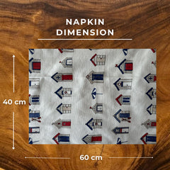 Oak & Lily 100% Cotton Kitchen Napkins Dish Towels 350 Gsm | Premium European Quality Washable, Large Size Kitchen Cloth For Roti, Cleaning, Drying | Red, White & Blue (Set Of 3)