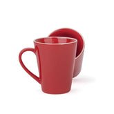 Large Ceramic Coffee Mug Set Of 2 - Red Rim, 350ml Each | Red Beauty Ceramic Mug - Tea Mug With Glossy Finish | Mug For Coffee - Ceramic Coffee Mug | Stoneware Coffee Cup - Microwave Safe
