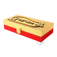 Designer Rectangular Shaped Best Wishes Cash Box, Shagun Box, Gift Box, Gaddi Box, Jewellery Box, Shagun Envelope In Floral Design, Colour - Golden