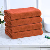 Black Gold The Finer Touch Premium Microfiber Bath Towels 1600 Gsm | Lightweight Ultra-Soft Fade Resistant (Peach) - 4 Pcs
