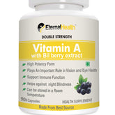 Eternalhealth Vitamin A With Bilberry Extracts & Retinyl Palmitate Extracts - High Potency Form, Supports Healthy Vision & Immune System , Healthy Growth | 90 Veg Capsules , 150gm 0.3lbs