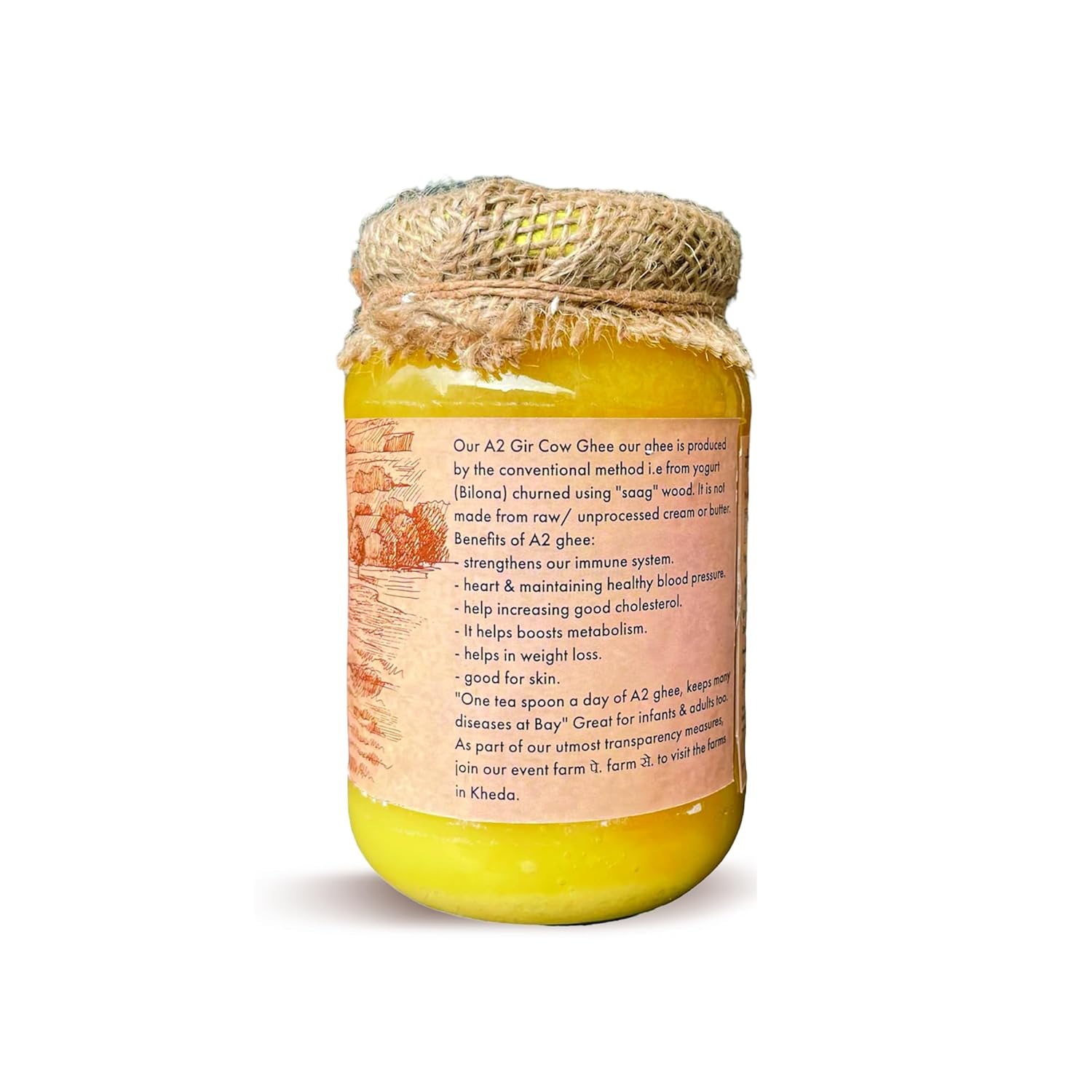 100% Natural A2 Gir Desi Cow (Kanij Kheda) Ghee By Farm ??. | Good Source Of Energy & Protein Fiber Healthy Desi Cow Ghee For Body Joint Pain | (1 Litre) 33.8 Ounce | Jar Pack 100% Natural A2 Gir Desi Cow (Kanij Kheda) Ghee By Farm ??. | Good Source Of Energy & Protein Fiber Healthy Desi Cow Ghee For Body Joint Pain | (1 Litre) 33.8 Ounce | Jar Pack